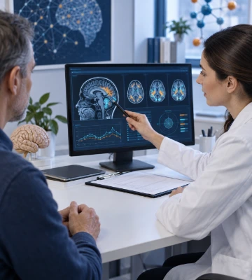 Ilustração sobre biomarcadores cognitivos e diagnóstico precoce